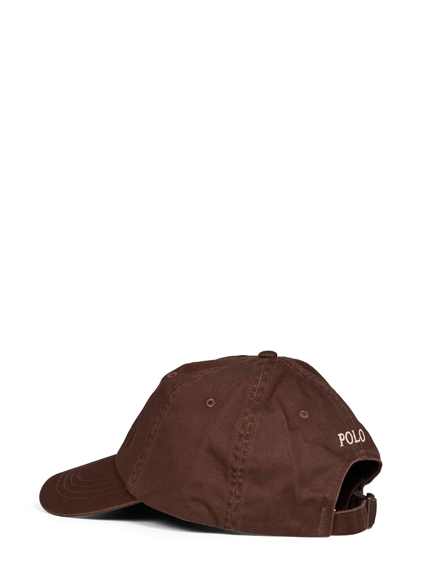 Berretto in chino di cotone marrone con ricamo Pony