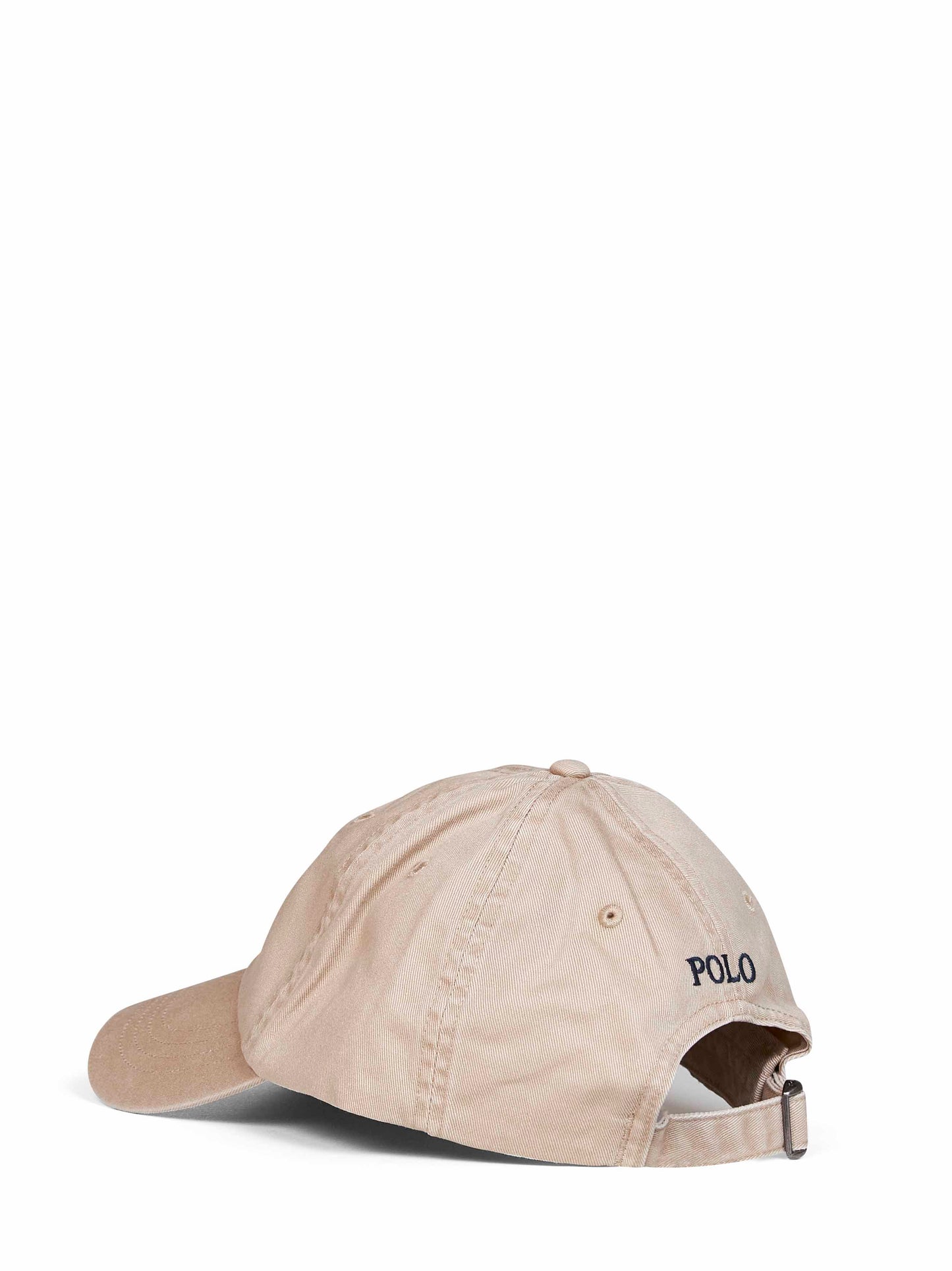 Berretto in chino di cotone beige con ricamo Pony<BR/>