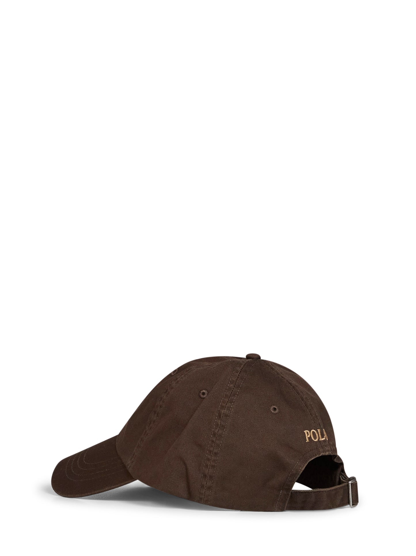 Berretto in chino di cotone marrone con ricamo Pony