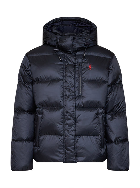 Navy blue padded hooded jacket