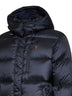 Giubbotto imbottito con cappuccio blu navy