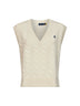 Cream wool and cashmere cable-knit vest