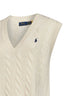 Cream wool and cashmere cable-knit vest