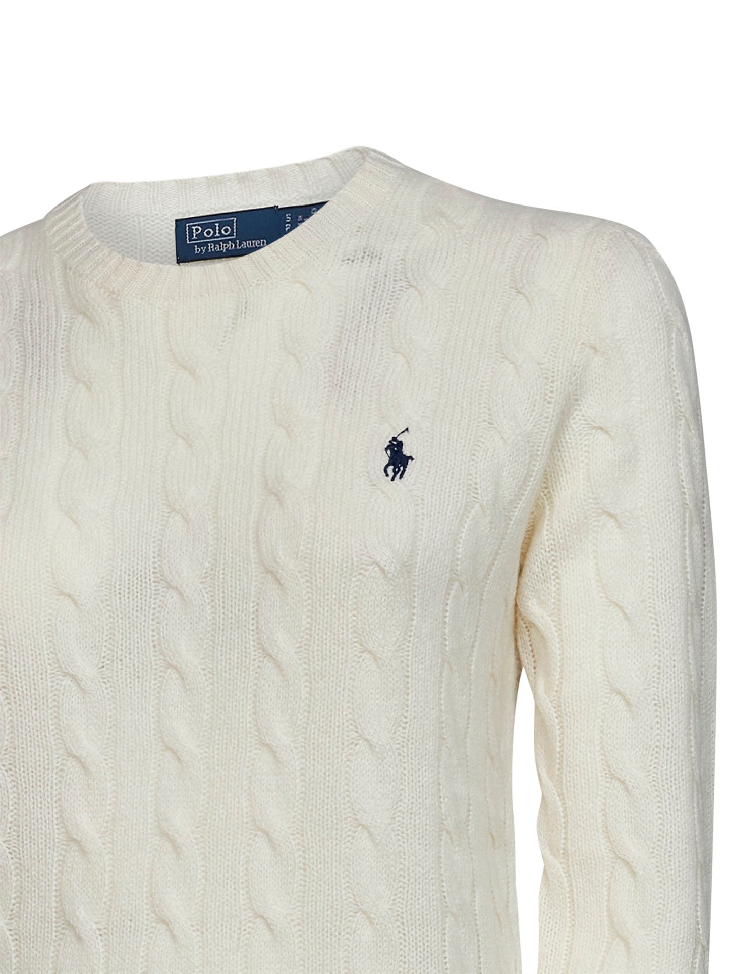 Cream cable-knit wool and cashmere sweater