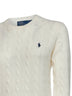 Cream cable-knit wool and cashmere sweater