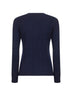 Blue cable knit wool and cashmere sweater