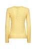 Fall yellow cable-knit wool and cashmere sweater<BR/>