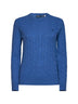 Blue cable-knit wool and cashmere sweater