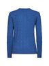 Blue cable-knit wool and cashmere sweater