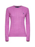 Maglia in lana e cashmere a trecce viola