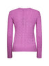 Maglia in lana e cashmere a trecce viola