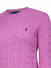 Maglia in lana e cashmere a trecce viola