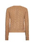 Cardigan a trecce in lana e cashmere cammello
