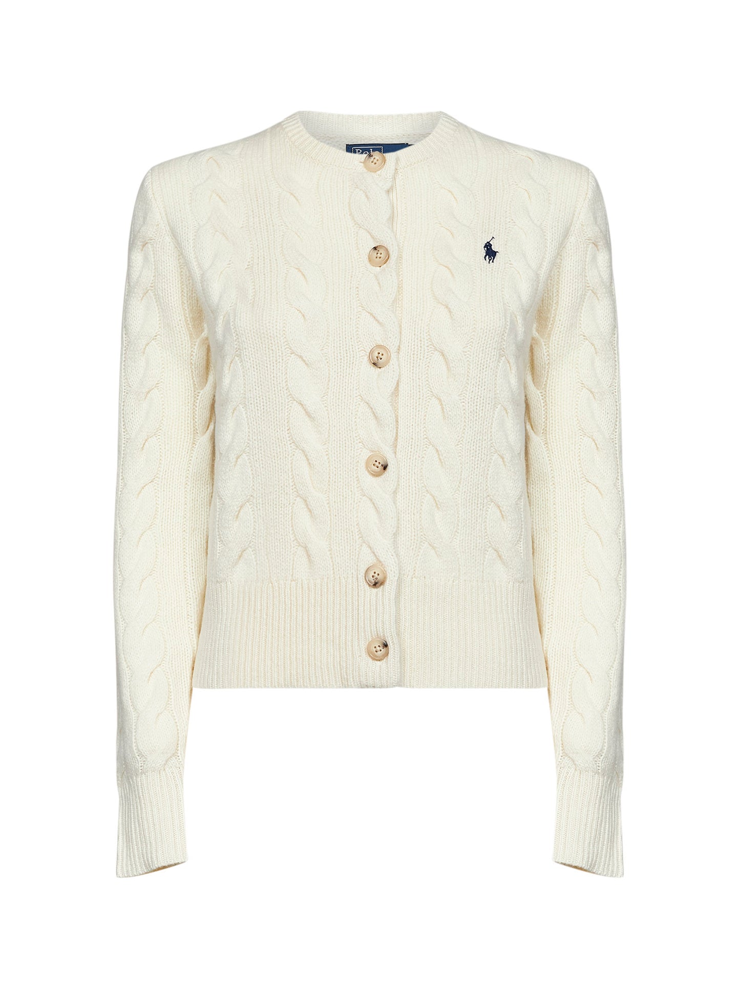 Authentic cream wool and cashmere cable knit cardigan