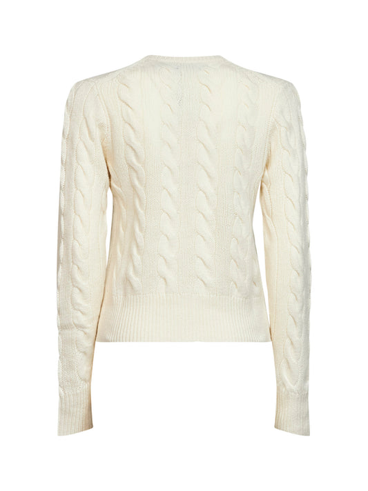 Authentic cream wool and cashmere cable knit cardigan