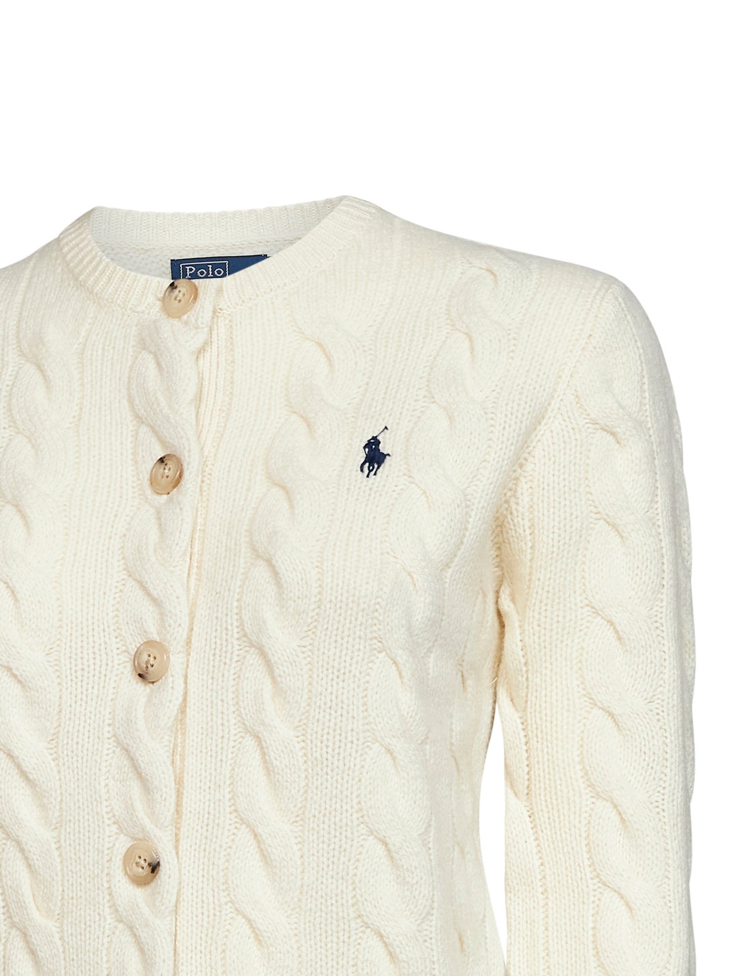 Authentic cream wool and cashmere cable knit cardigan