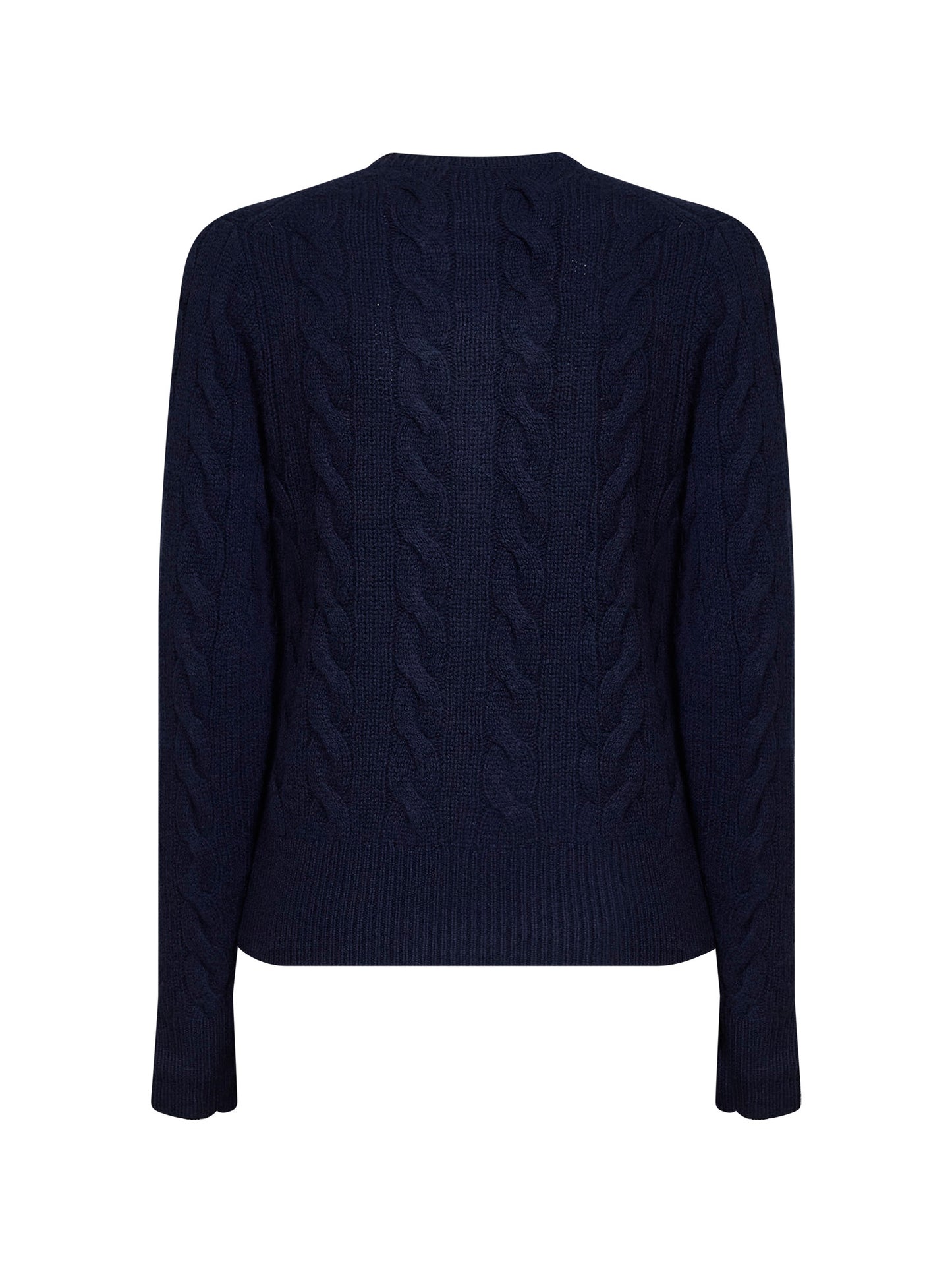 Hunter navy wool and cashmere cable knit cardigan