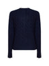 Hunter navy wool and cashmere cable knit cardigan