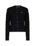Cardigan a trecce in lana e cashmere nero