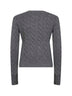Flannel grey heather wool and cashmere cable knit cardigan