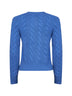 Dockside blue heather wool and cashmere cable knit cardigan
