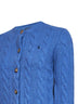 Dockside blue heather wool and cashmere cable knit cardigan