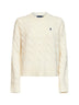 Authentic cream wool and cashmere cable-knit crewneck sweater