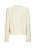 Authentic cream wool and cashmere cable-knit crewneck sweater