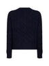 Hunter navy wool and cashmere cable-knit crewneck sweater