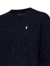Hunter navy wool and cashmere cable-knit crewneck sweater