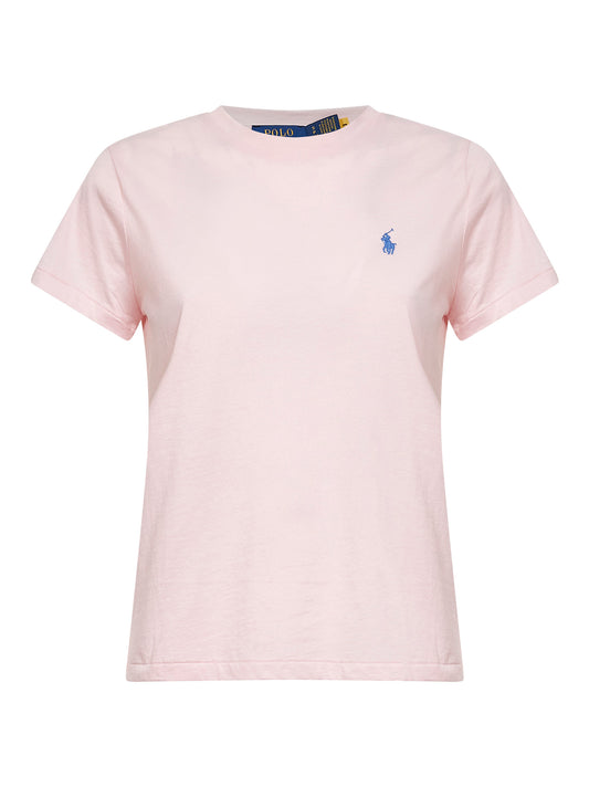 T-shirt girocollo Classic-Fit in jersey rosa