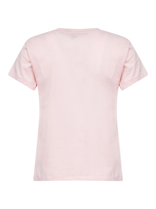 T-shirt girocollo Classic-Fit in jersey rosa