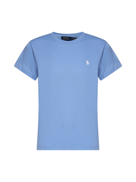 T-shirt girocollo Classic-Fit in jersey azzurro
