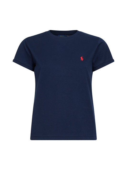 T-shirt girocollo Classic-Fit in jersey blu navy