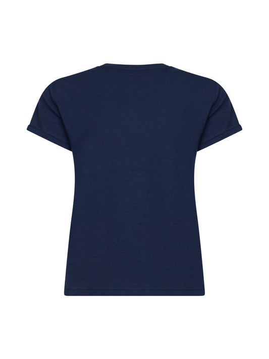 T-shirt girocollo Classic-Fit in jersey blu navy
