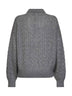 Maglia polo in lana e cashmere a trecce grigio