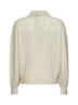 Maglia polo in lana e cashmere a trecce crema
