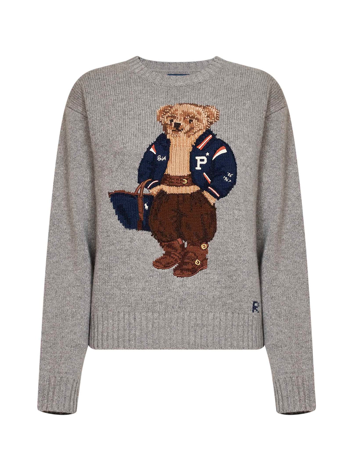 Grey Polo Bear wool and cashmere sweater
