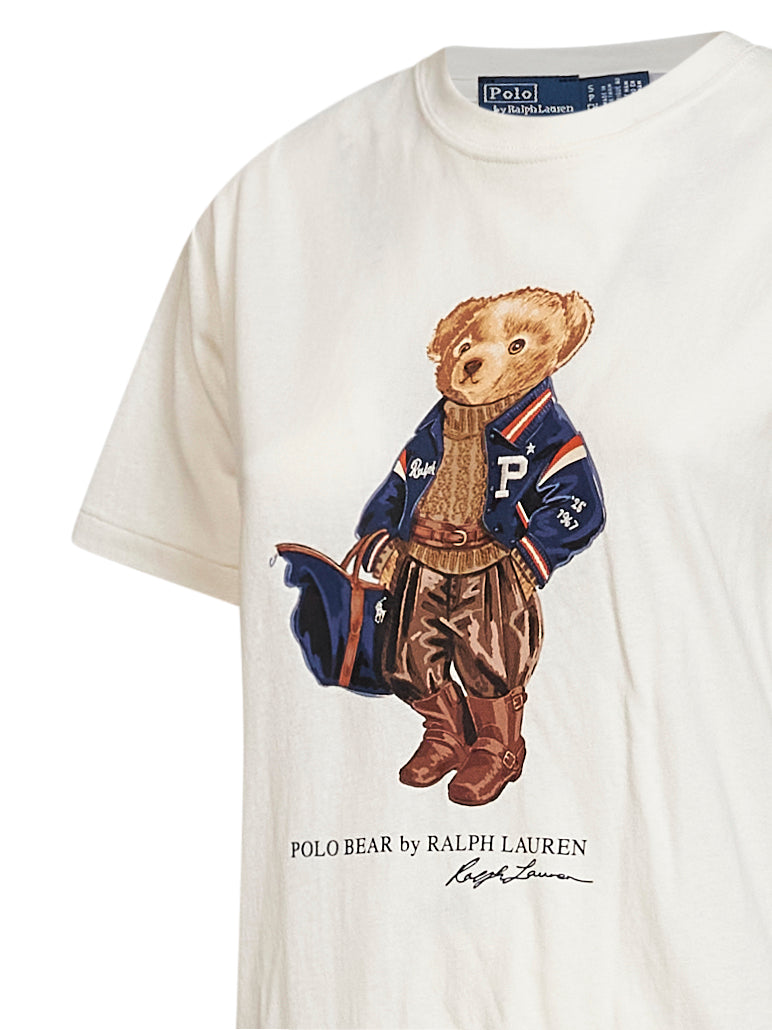 Warm white cotton jersey Polo Bear T-shirt