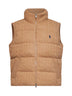 Gilet imbottito in lana e cashmere a trecce cammello
