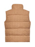 Gilet imbottito in lana e cashmere a trecce cammello