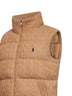 Gilet imbottito in lana e cashmere a trecce cammello
