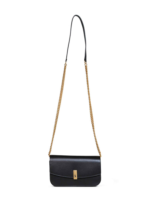 Black Polo ID wallet on chain bag