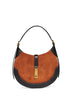 Toffee and black small Shoulder Polo ID hobo bag