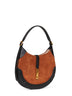 Toffee and black small Shoulder Polo ID hobo bag