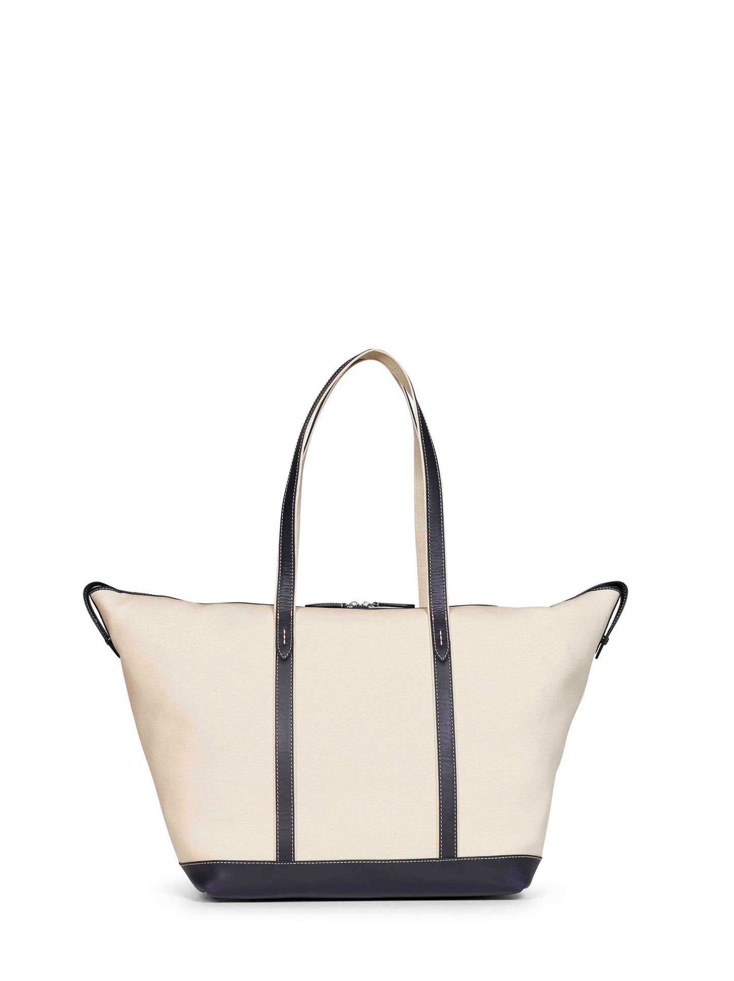Ecru and navy blue large tote shopper