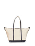 Ecru and navy blue large tote shopper