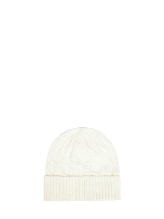 Cream cable-knit wool and cashmere beanie