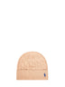 Camel cable knit wool and cashmere beanie