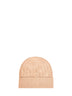 Camel cable knit wool and cashmere beanie